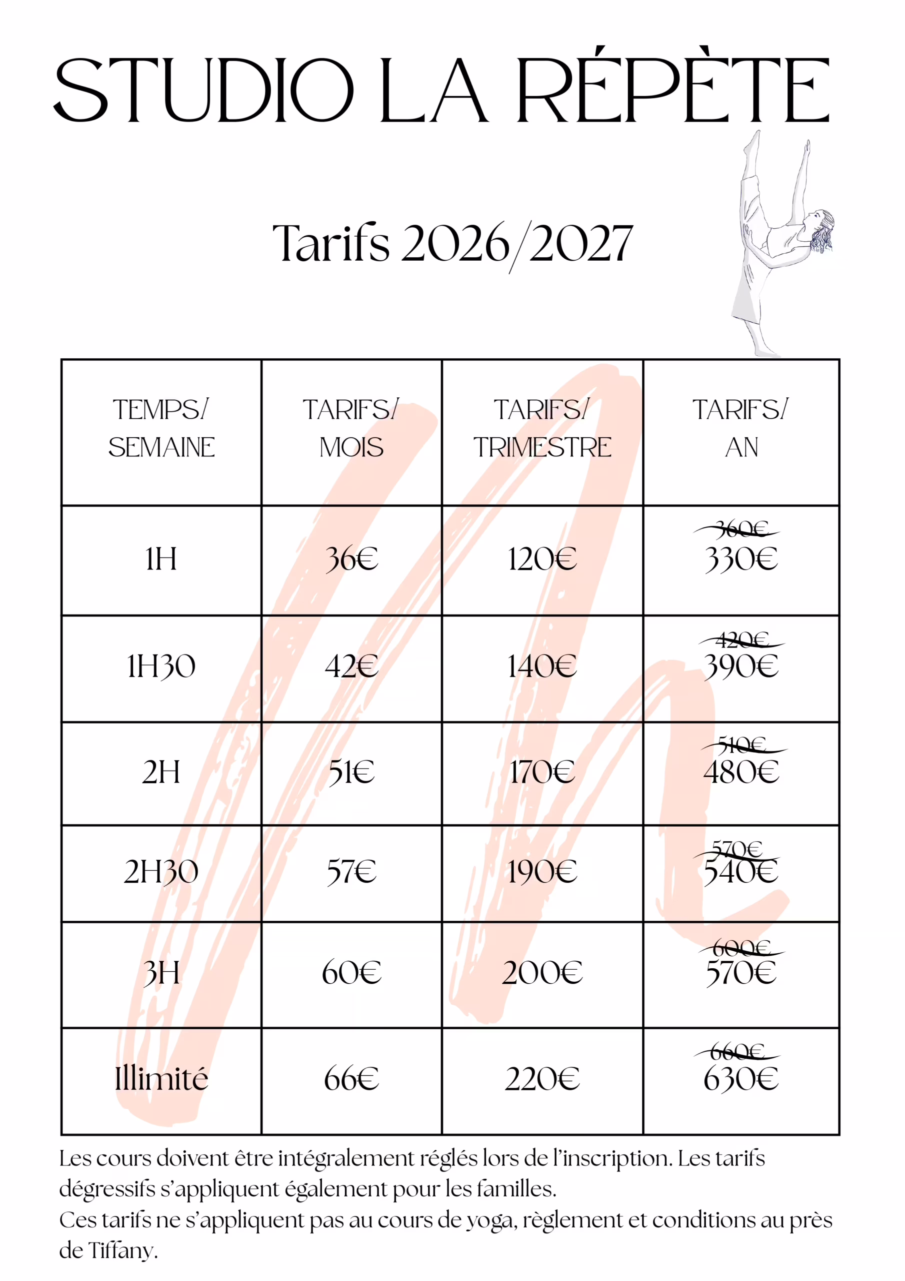 Tarifs 2026-Studio-la-repete